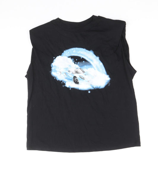 Womens UK Size XS H&M Black Cropped Tank