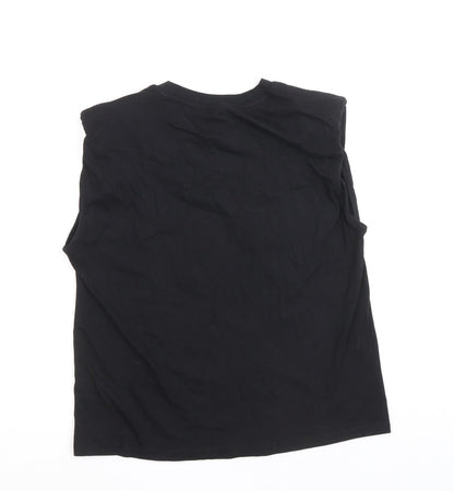Womens UK Size XS H&M Black Cropped Tank