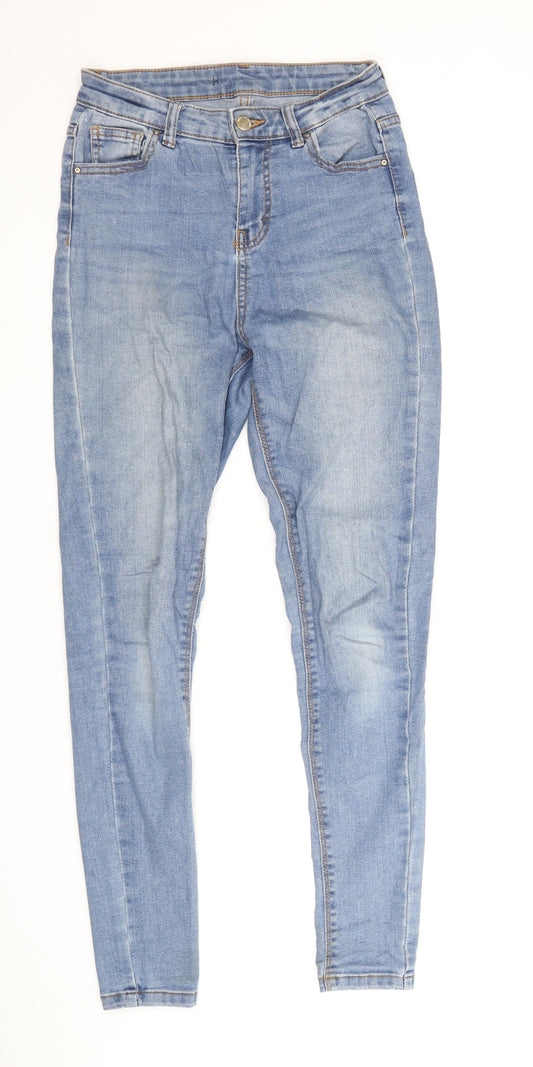 Denim & Co. Womens Blue Cotton Skinny Jeans Size 8 Regular Zip