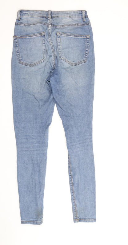 Denim & Co. Womens Blue Cotton Skinny Jeans Size 8 Regular Zip