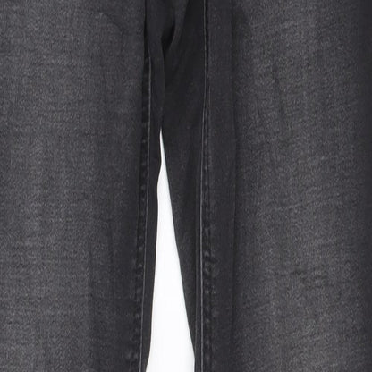 Preworn Womens Grey Cotton Skinny Jeans Size 27 in Regular Zip