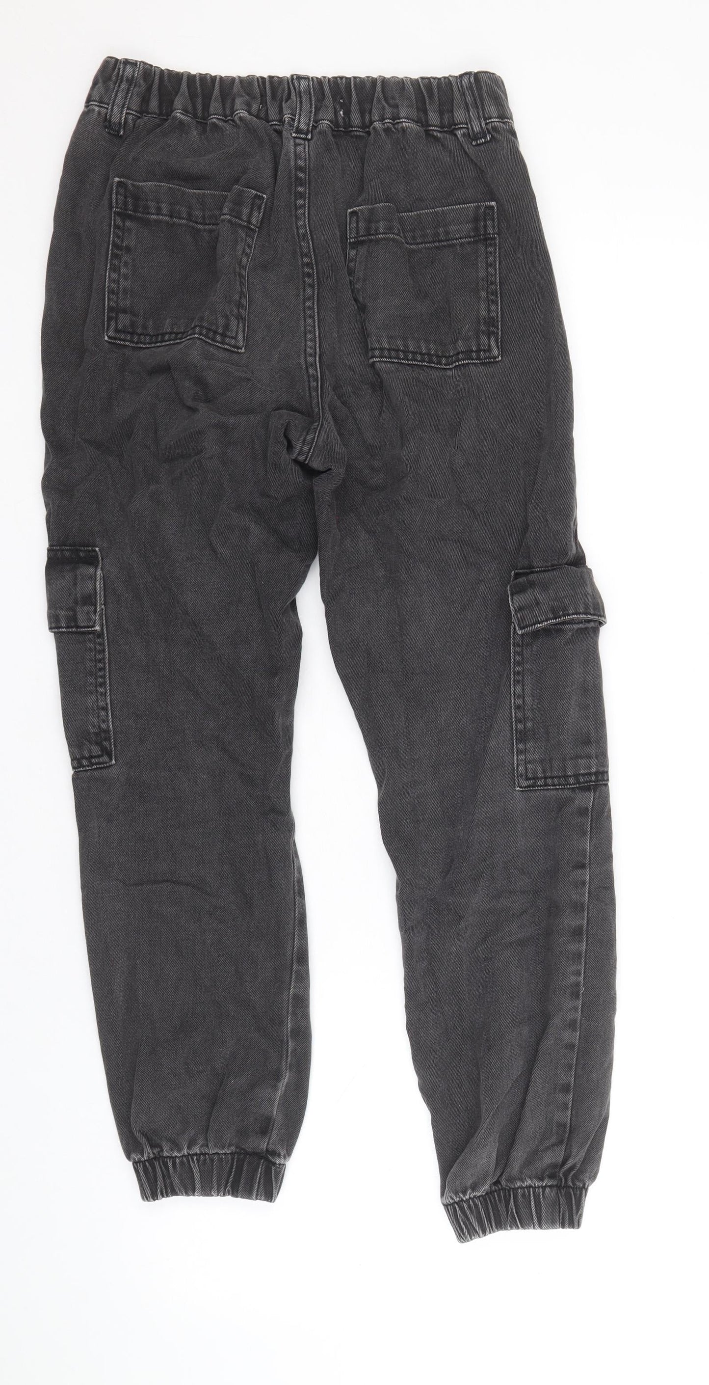 Denim & Co. Womens Grey Cotton Tapered Jeans Size 6 Regular Zip