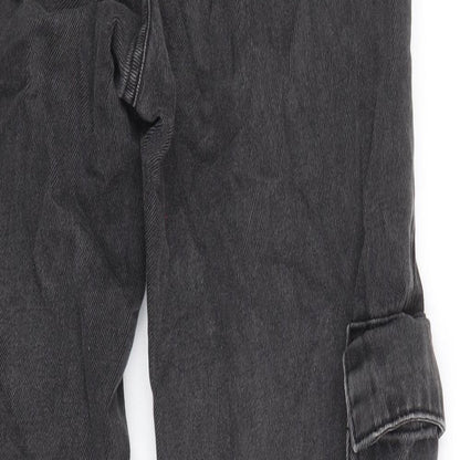 Denim & Co. Womens Grey Cotton Tapered Jeans Size 6 Regular Zip