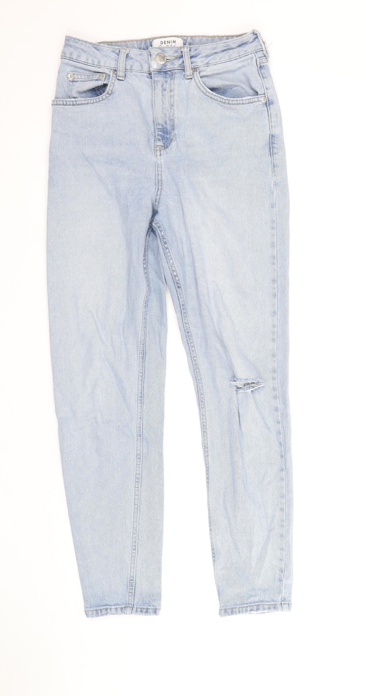 Miss Selfridge Womens Blue Cotton Skinny Jeans Size 6 Regular Zip