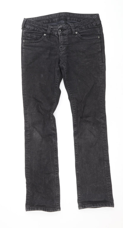 Womens UK Size 28 in Preworn Regular Fit Straight Black Jeans