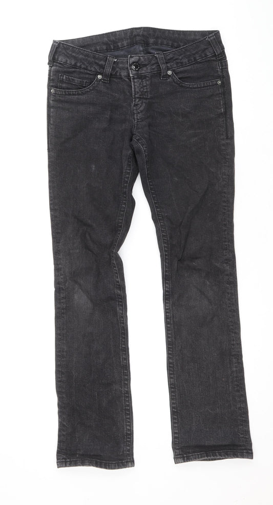 Womens UK Size 28 in Preworn Regular Fit Straight Black Jeans
