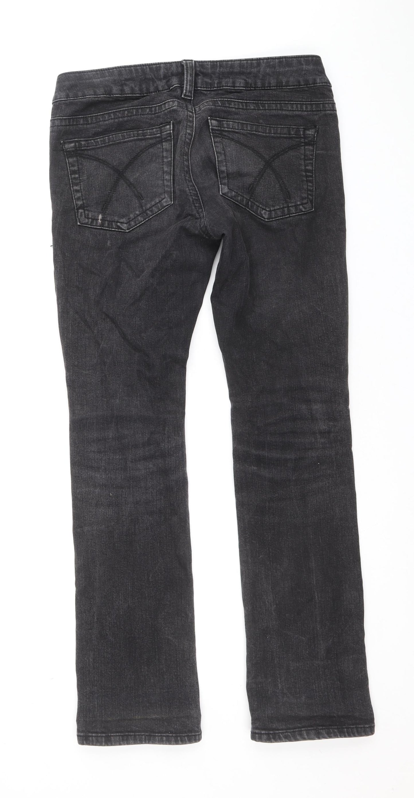 Womens UK Size 28 in Preworn Regular Fit Straight Black Jeans