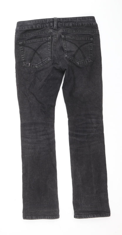 Womens UK Size 28 in Preworn Regular Fit Straight Black Jeans
