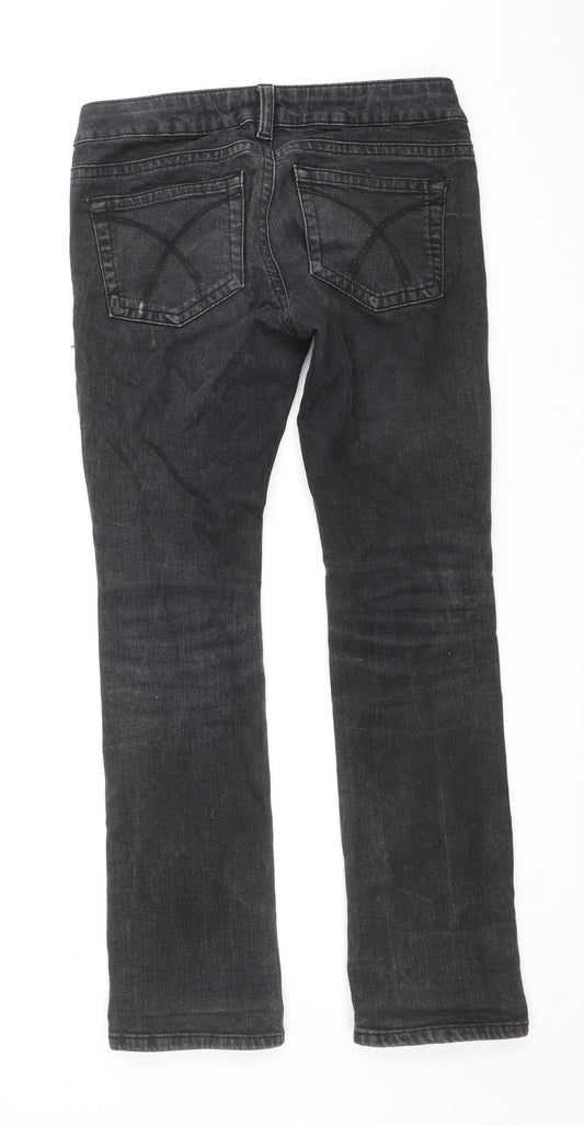 Womens UK Size 28 in Preworn Regular Fit Straight Black Jeans
