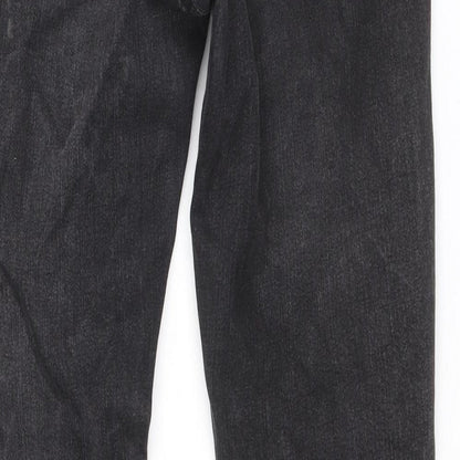 Womens UK Size 28 in Preworn Regular Fit Straight Black Jeans