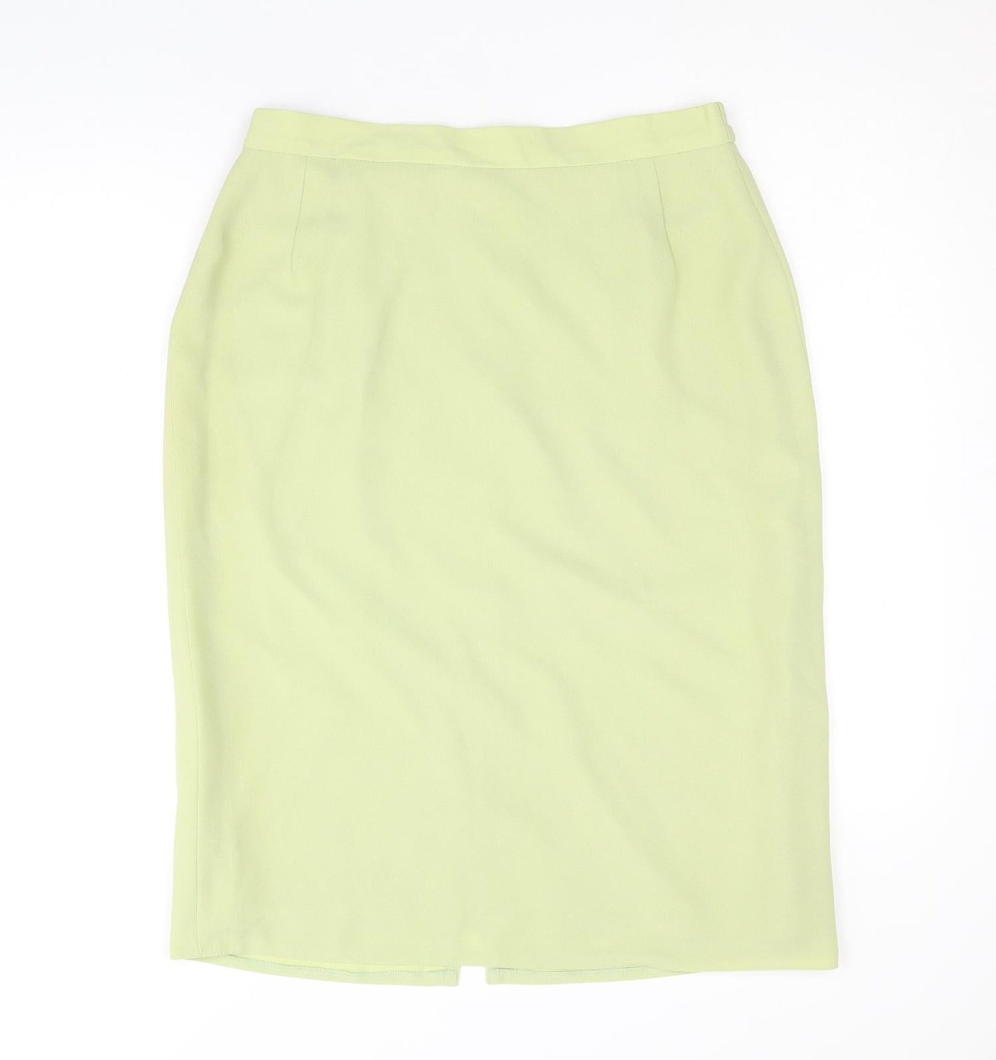 Hermann Lange Womens Green Polyester Straight & Pencil Skirt Size 14 Zip