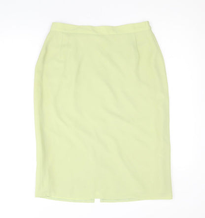 Hermann Lange Womens Green Polyester Straight & Pencil Skirt Size 14 Zip