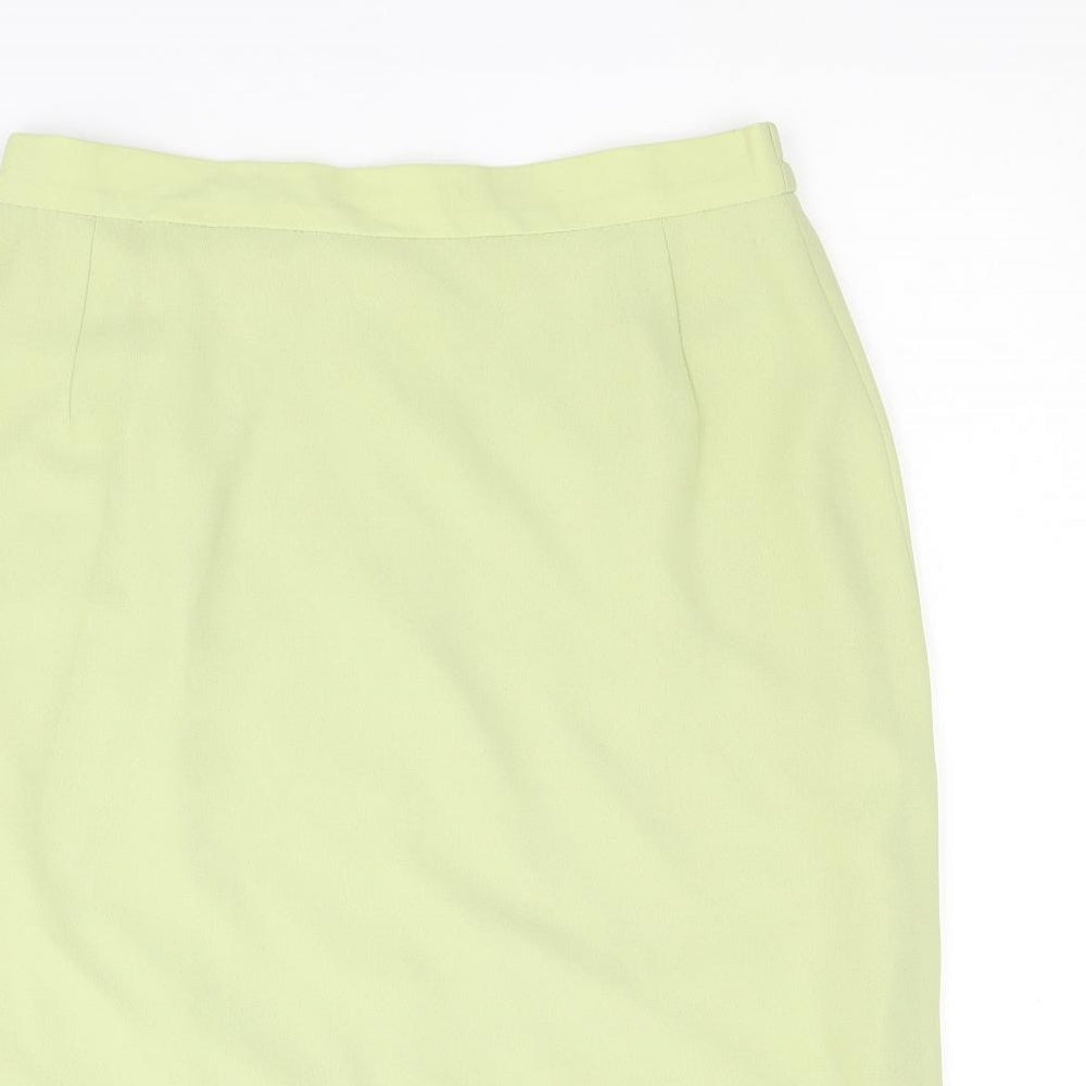 Hermann Lange Womens Green Polyester Straight & Pencil Skirt Size 14 Zip