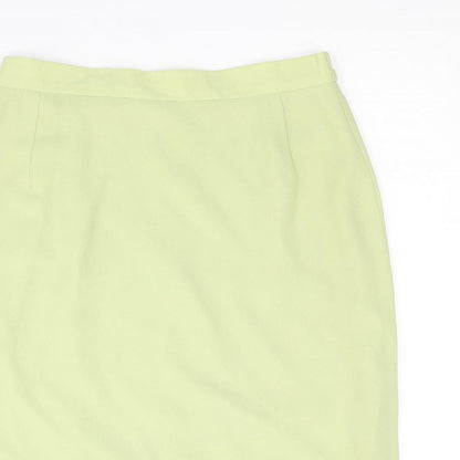 Hermann Lange Womens Green Polyester Straight & Pencil Skirt Size 14 Zip