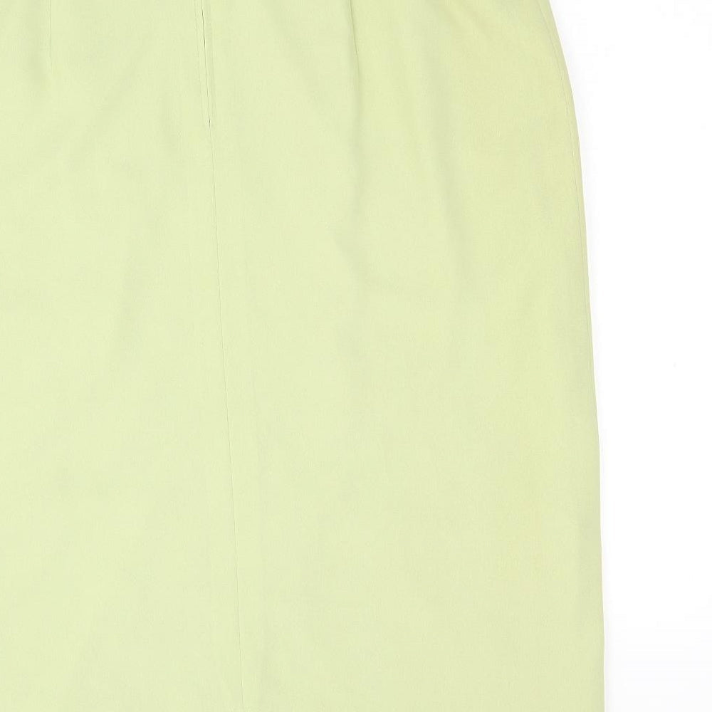 Hermann Lange Womens Green Polyester Straight & Pencil Skirt Size 14 Zip