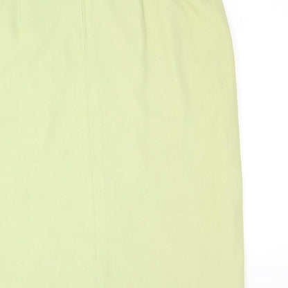 Hermann Lange Womens Green Polyester Straight & Pencil Skirt Size 14 Zip