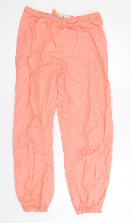 Denim & Co. Womens Pink Cotton Trousers Size XS Regular Drawstring