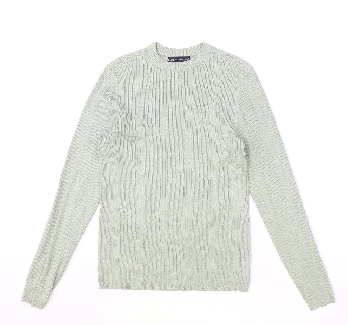 Womens UK Size 12 Marks and Spencer Green Pullover Jumper