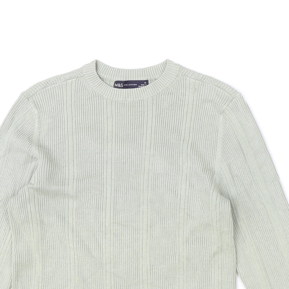 Womens UK Size 12 Marks and Spencer Green Pullover Jumper