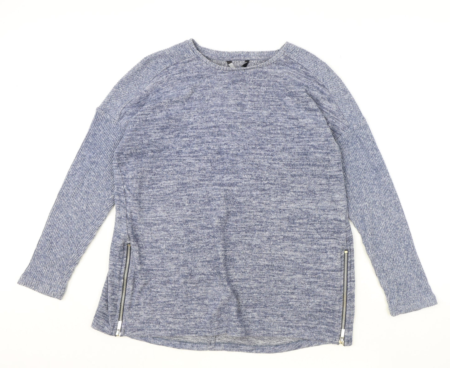 George Womens Blue Round Neck Cotton Pullover Jumper Size S