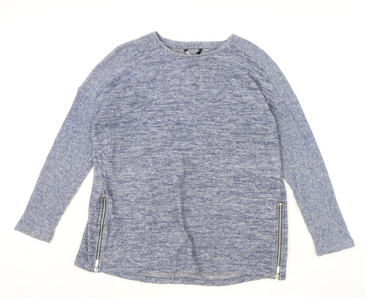 George Womens Blue Round Neck Cotton Pullover Jumper Size S