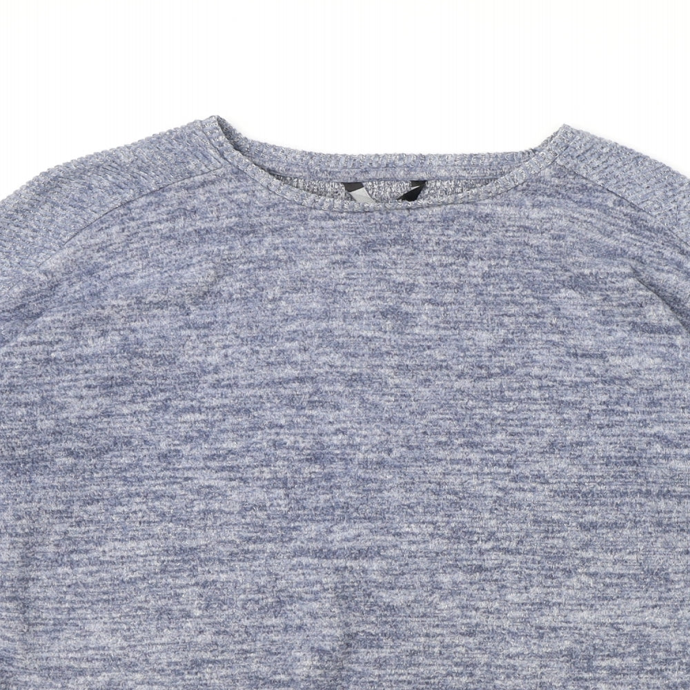 George Womens Blue Round Neck Cotton Pullover Jumper Size S