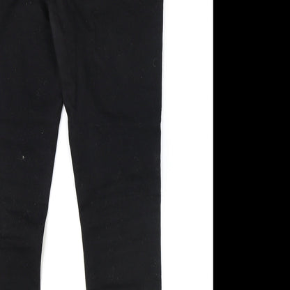 66 Girls Girls Black Cotton Jegging Jeans Size L Regular Zip