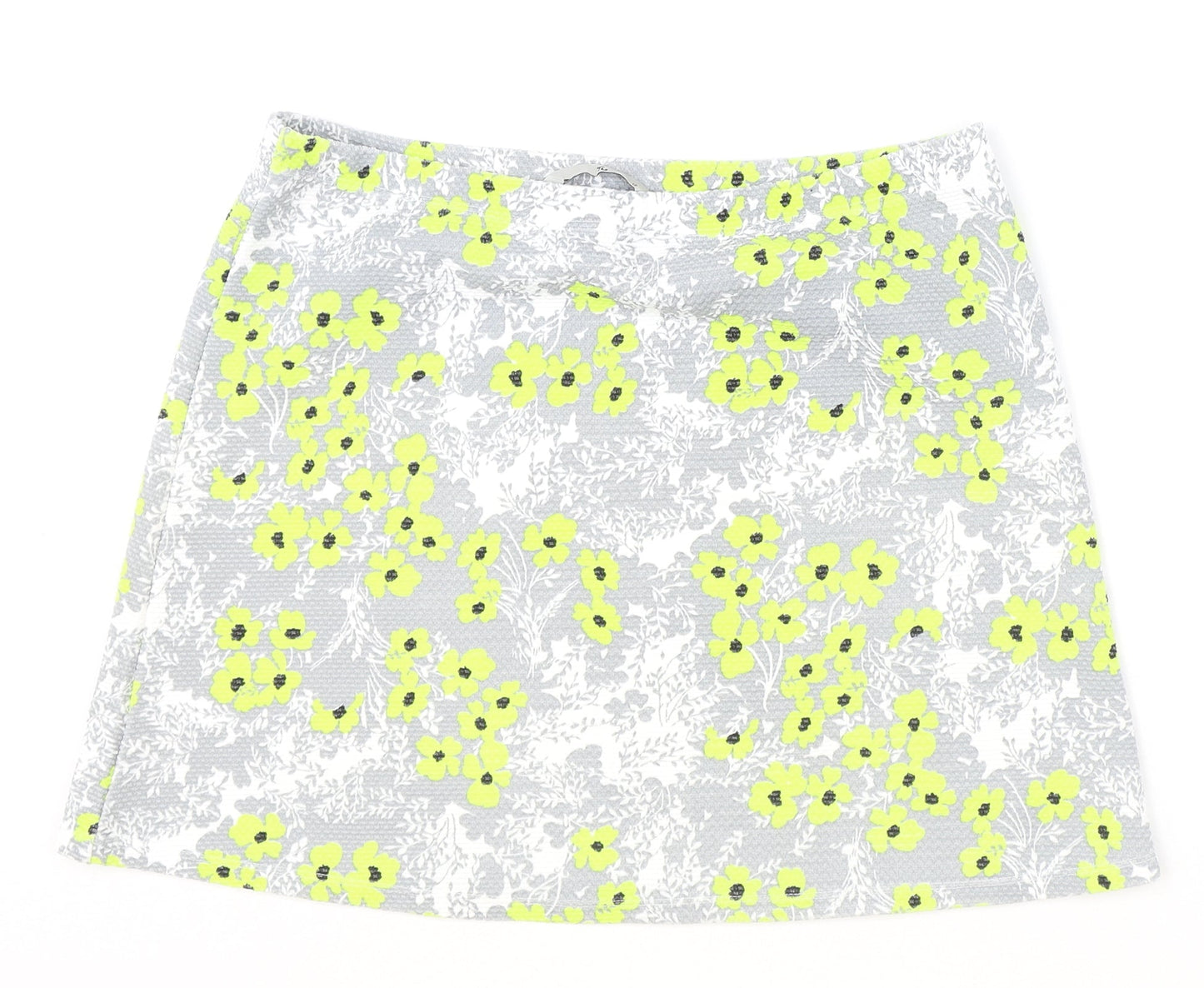 TU Womens Grey Floral Polyester Mini Skirt Size 12