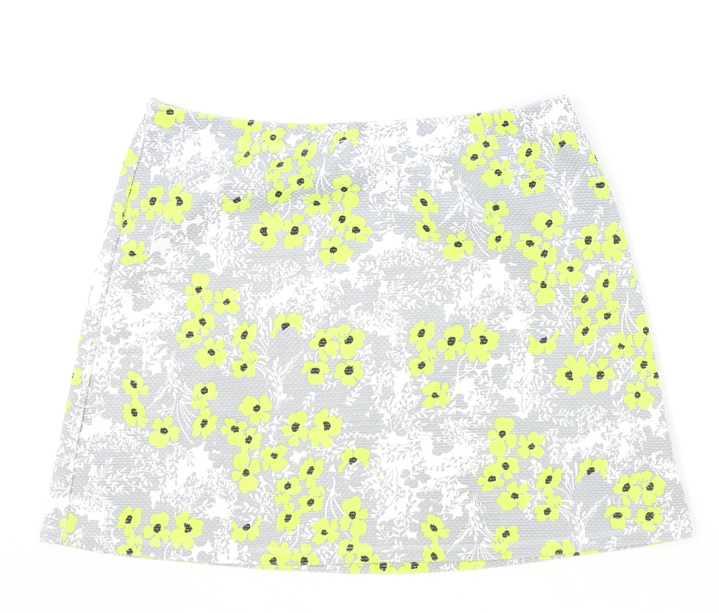 TU Womens Grey Floral Polyester Mini Skirt Size 12