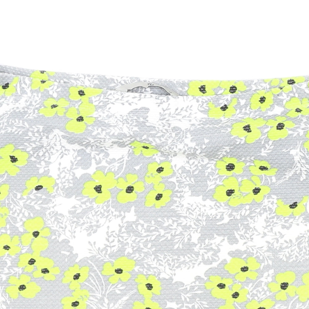 TU Womens Grey Floral Polyester Mini Skirt Size 12