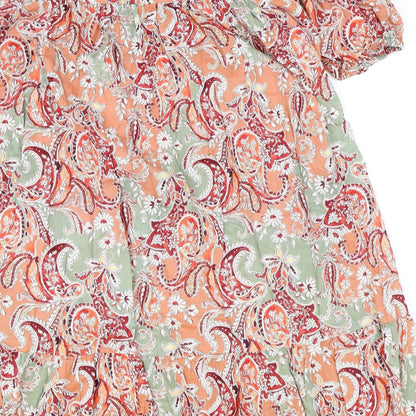 Preworn Womens Multicoloured Paisley 100% Cotton Trapeze & Swing Size L Square Neck Pullover