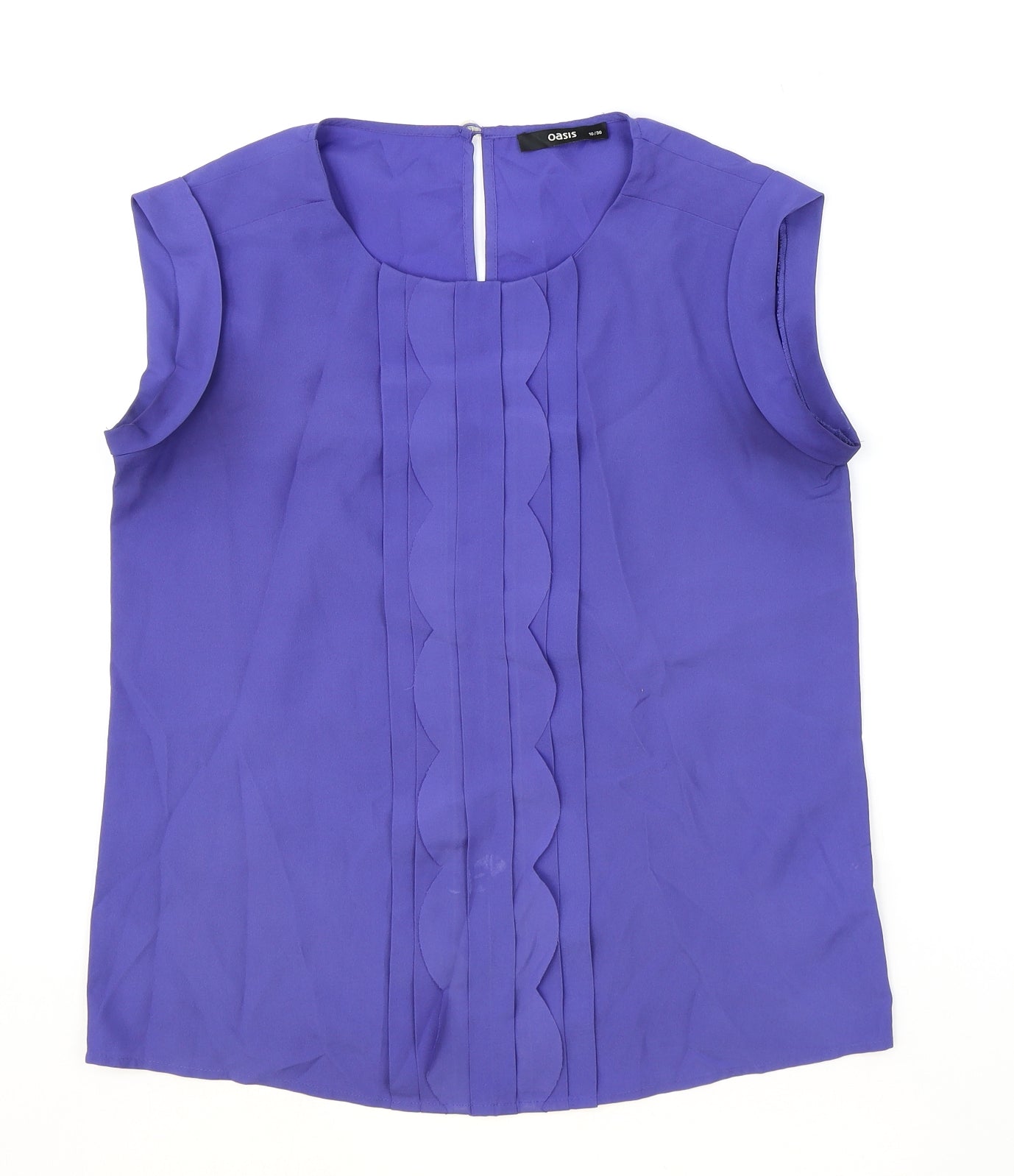 Womens UK Size 10 Oasis Blue Basic Blouse