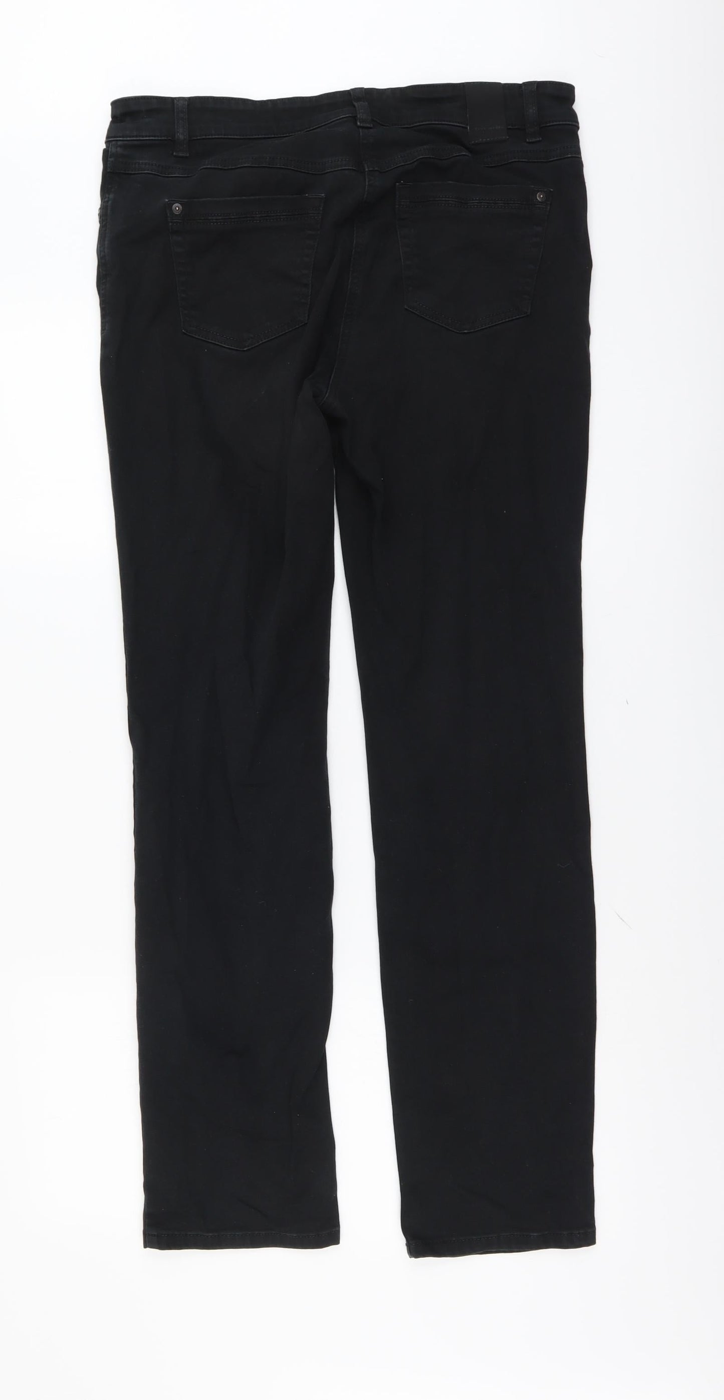 Gerry Weber Womens Black Cotton Straight Jeans Size 32 in L30 in Regular Button