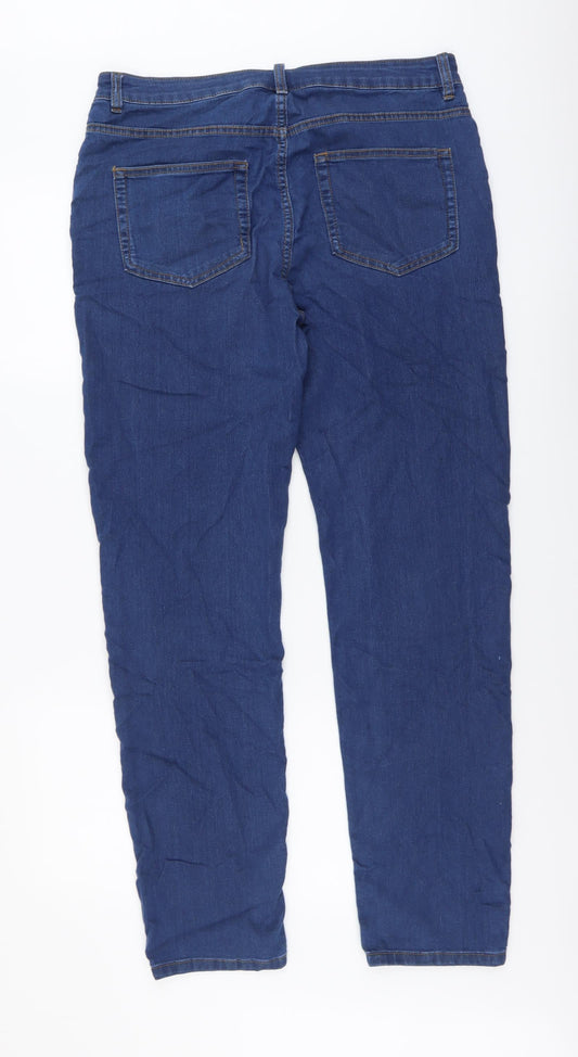 Denim & Co. Mens Blue Cotton Straight Jeans Size 32 in L32 in Regular Button