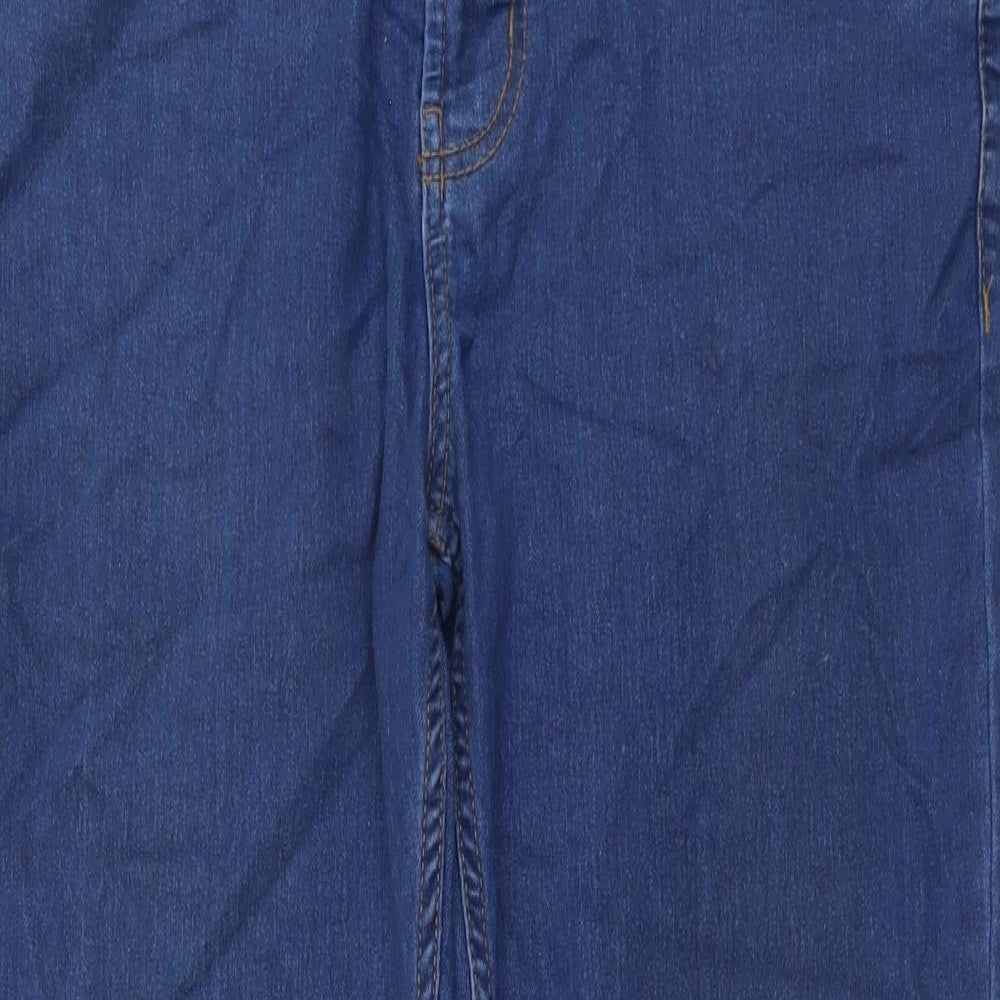 Denim & Co. Mens Blue Cotton Straight Jeans Size 32 in L32 in Regular Button