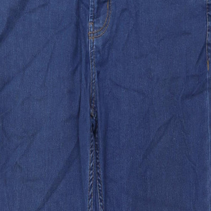 Denim & Co. Mens Blue Cotton Straight Jeans Size 32 in L32 in Regular Button