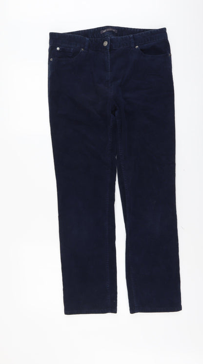 Womens UK Size 12 Marks and Spencer Regular Fit  Blue Trousers