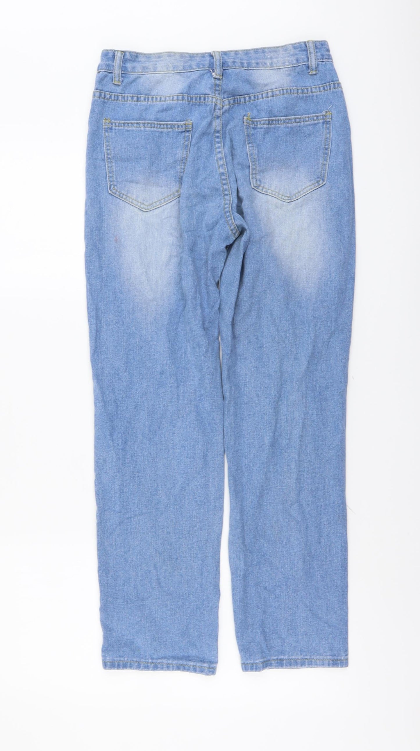SheIn Womens Blue Cotton Straight Jeans Size XS L27 in Regular Button