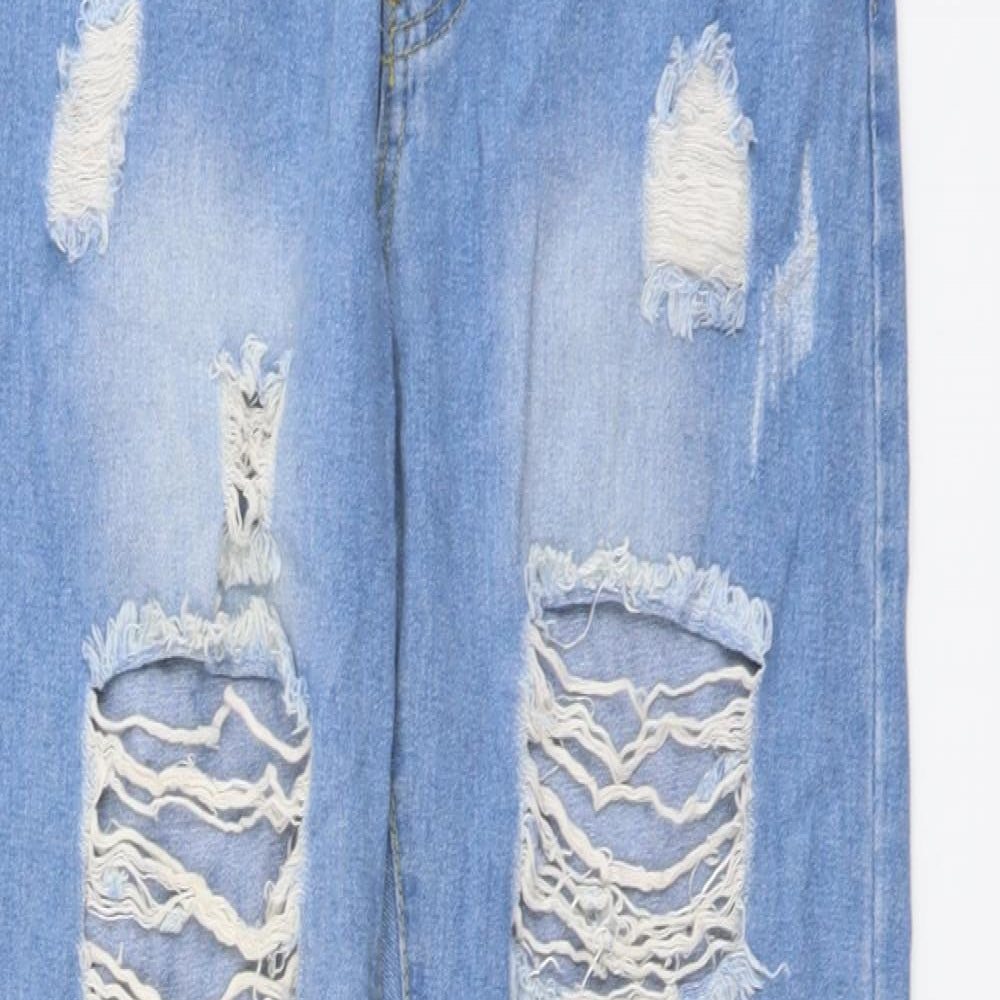 SheIn Womens Blue Cotton Straight Jeans Size XS L27 in Regular Button