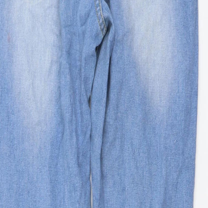 SheIn Womens Blue Cotton Straight Jeans Size XS L27 in Regular Button