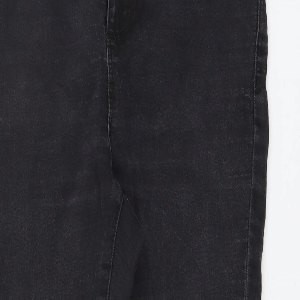 Denim & Co. Womens Grey Cotton Skinny Jeans Size 12 L24 in Regular Button