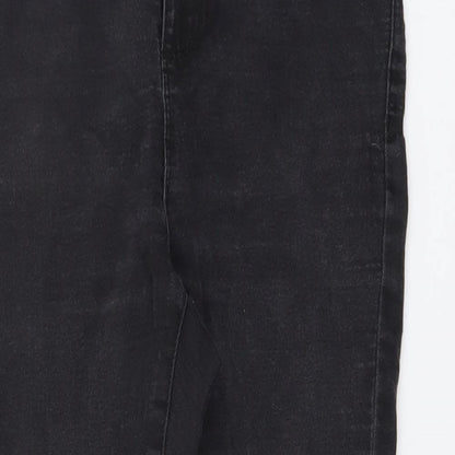 Denim & Co. Womens Grey Cotton Skinny Jeans Size 12 L24 in Regular Button