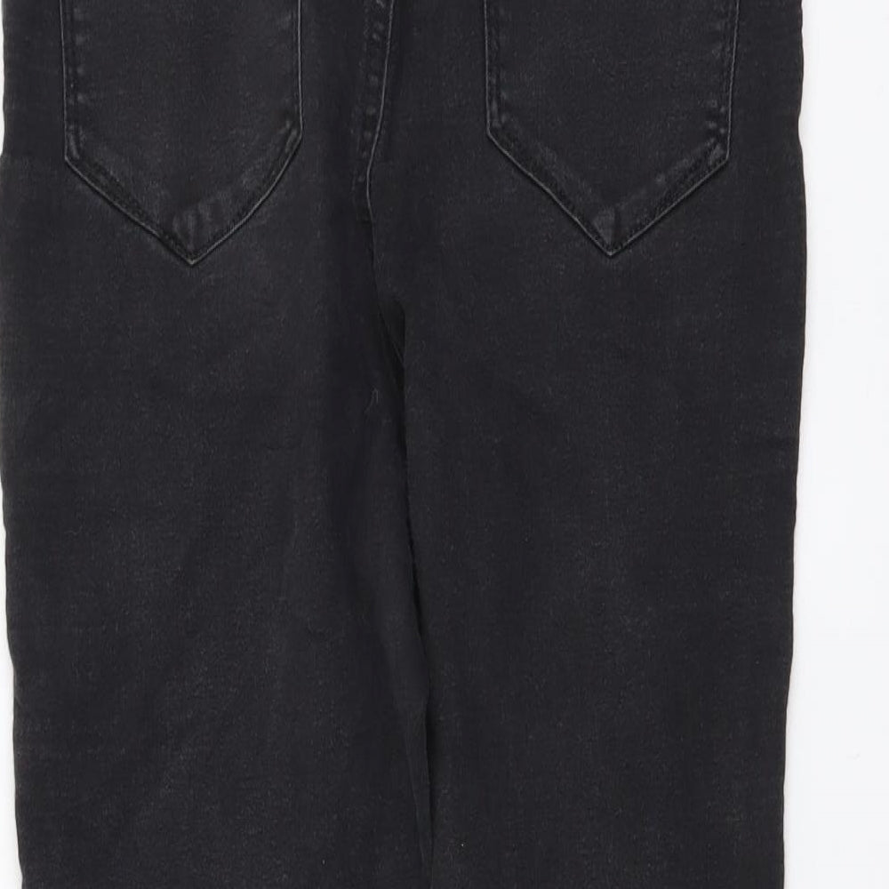 Denim & Co. Womens Grey Cotton Skinny Jeans Size 12 L24 in Regular Button