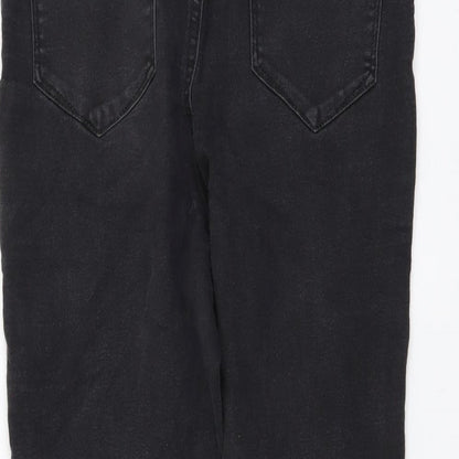 Denim & Co. Womens Grey Cotton Skinny Jeans Size 12 L24 in Regular Button