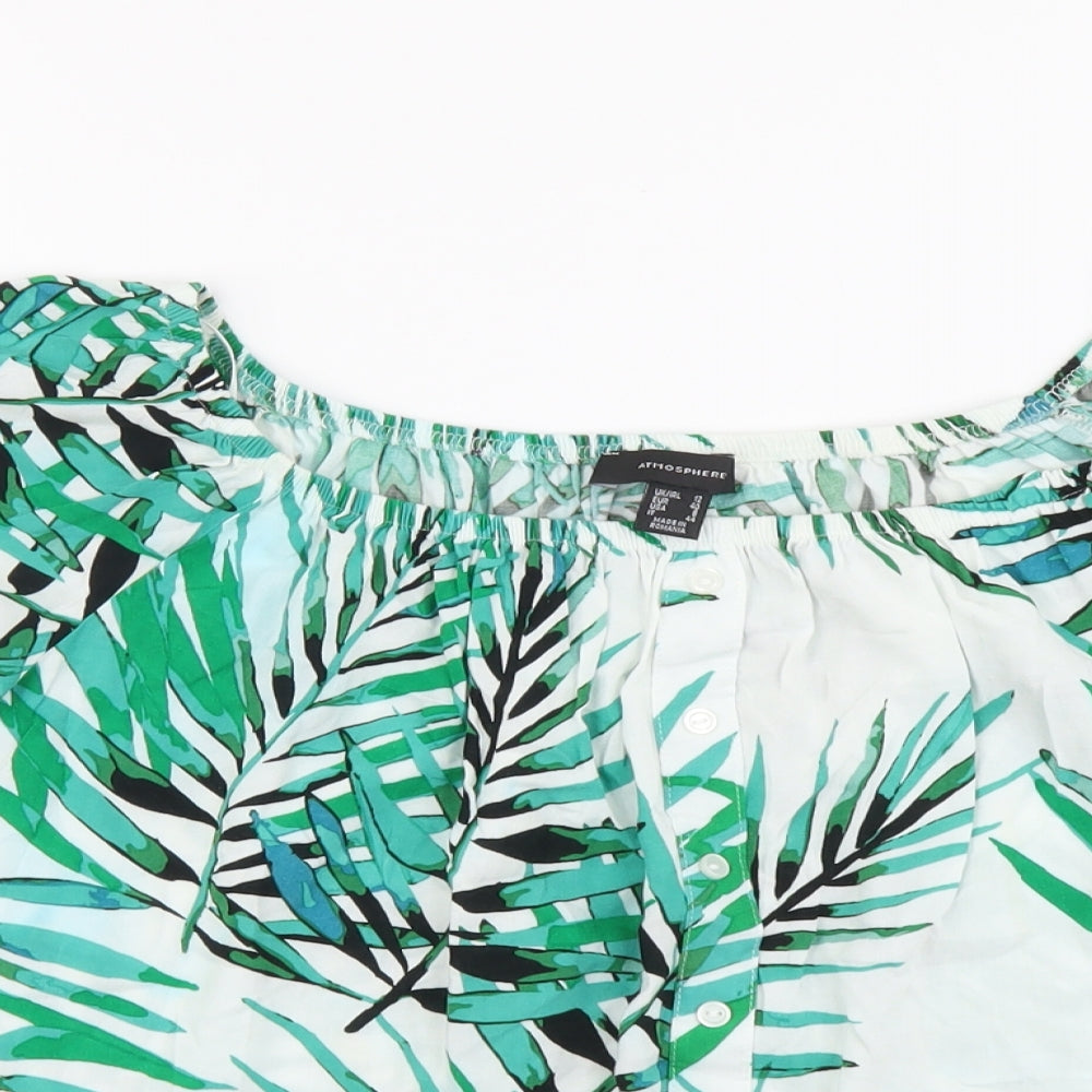 Womens UK Size 12 Atmosphere Green Basic Blouse
