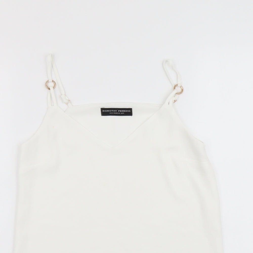 Womens UK Size 6 Dorothy Perkins White Basic Tank