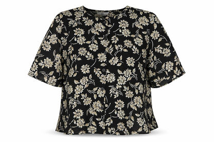 Womens UK Size 14 C&A Black Basic Button-Up