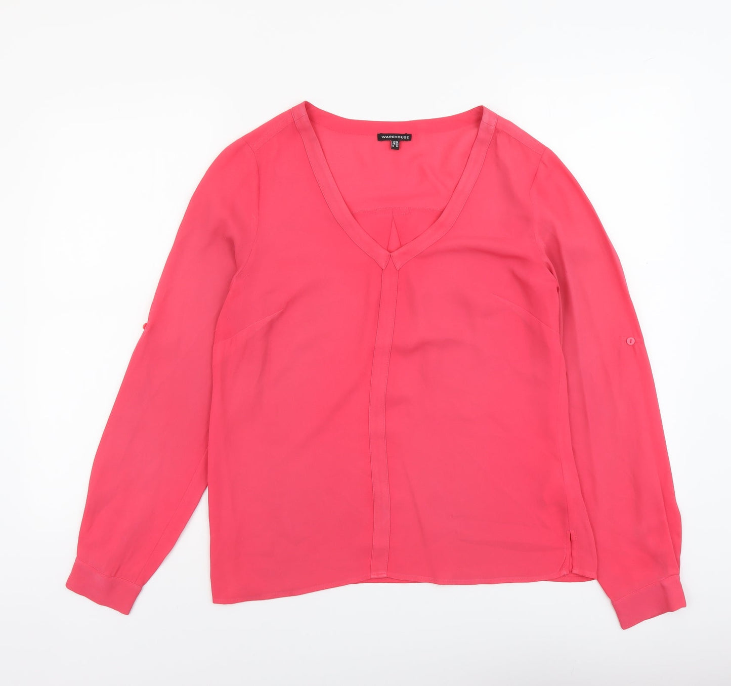 Womens UK Size 10 Warehouse Pink Basic Blouse