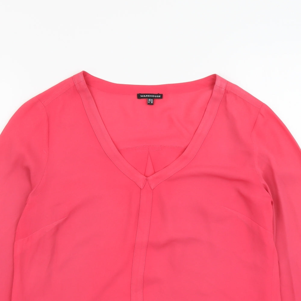 Womens UK Size 10 Warehouse Pink Basic Blouse