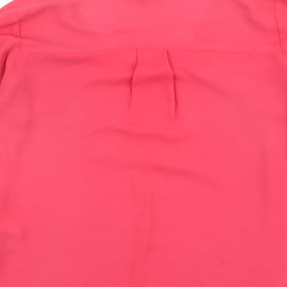 Womens UK Size 10 Warehouse Pink Basic Blouse